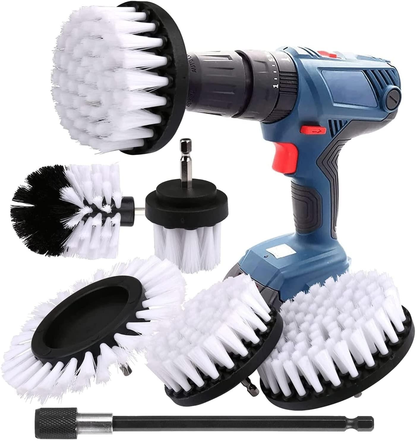 Dripio Set van 6 reinigingsborstels voor boormachines, wit