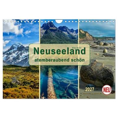 Neuseeland - atemberaubend schön (Wandkalender 2027 DIN A4 quer), CALVENDO Monatskalender