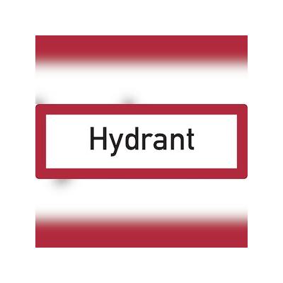 Feuerwehrschild, Hydrant - DIN 4066 - 297x105x0.45 mm Aluminium geprägt