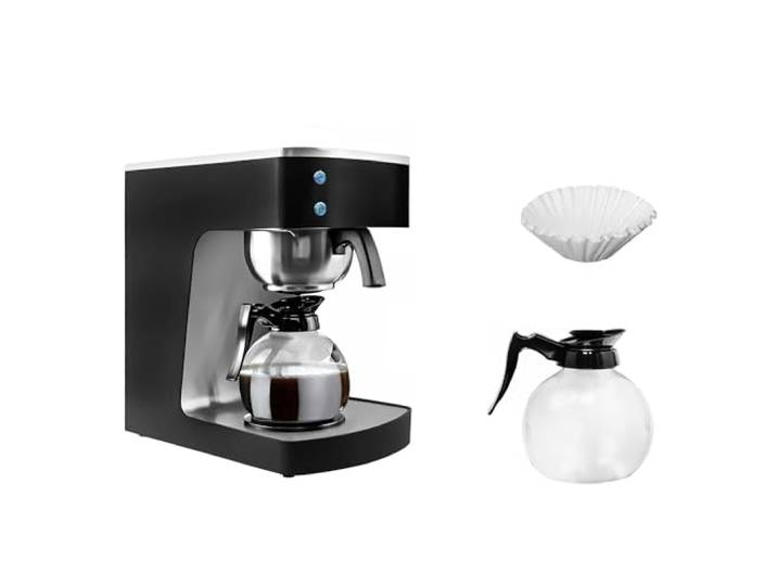 GGM Gastro Filterkaffeemaschine 1,8 L mit 2 Warmhalteplatten robuste Edelstahlbauweise, pflegeleichte Anti-Fingerprint-Front, ideal für den Dauereinsatz, einfache Bedienung