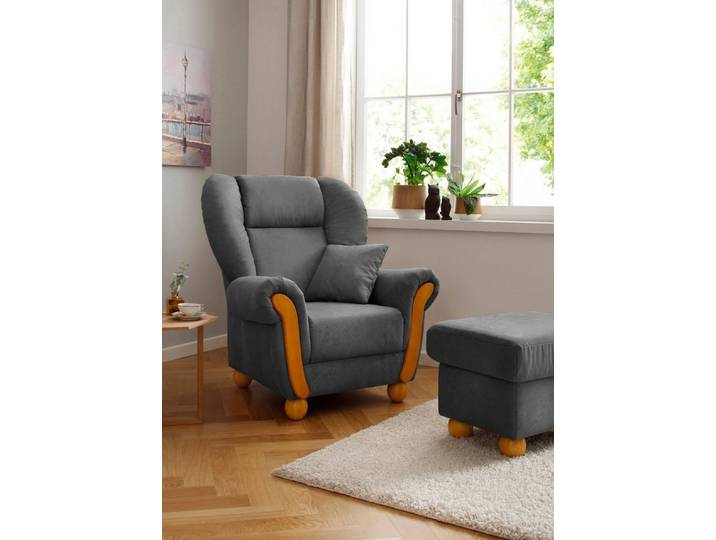 Home affaire Loungesessel Milano Vintage, Hochlehnsessel, Ohrensessel, Breite 100cm, hoher Sitzkomfort mit hoher Rückenlehne, incl. Zierkissen