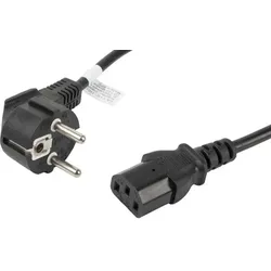 Lanberg CA-C13C-11CC-0018-BK Stromkabel Schwarz 1,8 m C13-Koppler CEE7/7
