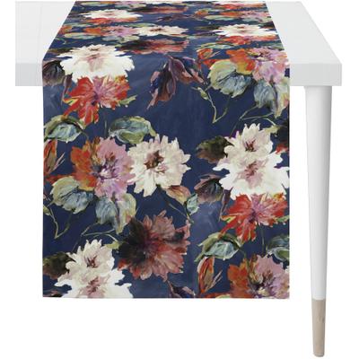 Tischläufer APELT "5600 HERBSTZEIT, Herbstdeko, Herbst", bunt (blau, bunt), B:48cm L:140cm, Baumwolle, Tischdecken, Digitaldruck