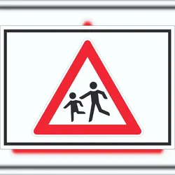 HB-Druck Achtung Kinder Symbol Aufkleber A2 (420x594mm)