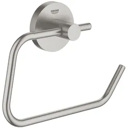Grohe, Toilettenpapierhalter, Start QuickFix Toilettenpapierhalter, ohne Deckel, klebbar, supersteel