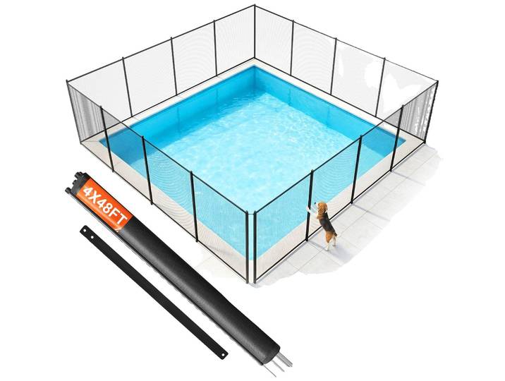Clôture de piscine VEVOR\, 1\,21 x 14\,63 m\, clôture de piscine amovible pour la sécurité des enfants\, installation facile en bricolage\, clôture de piscine\, filet de clôture de piscine en PVC Teslin de 340 g\, protège les enfants et les animaux domestiques