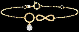 Edenly Armband FÃ¼lle - Unendlichkeit - 9 Karat Gelbgold und Perle