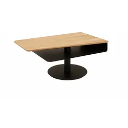 COUCHTISCH höhenverstellbar Charil 100x46x60 Furnier Wildeiche/Schwarz