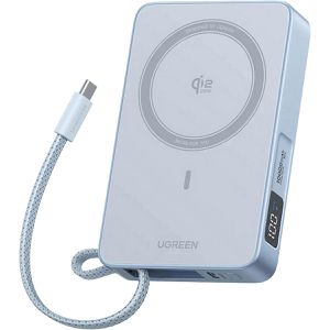 UGREEN Powerbank MagFlow, 10000mAh, 2x USB-C, MagSafe, Qi2, Ladeleistung 30 Watt