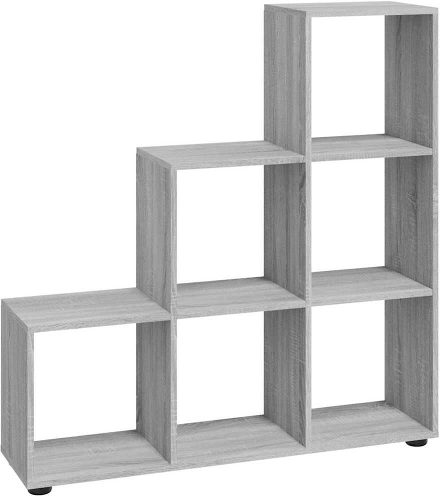 vidaXL Bibliothèque escalier Sonoma gris 107 cm Bois d'ingénierie