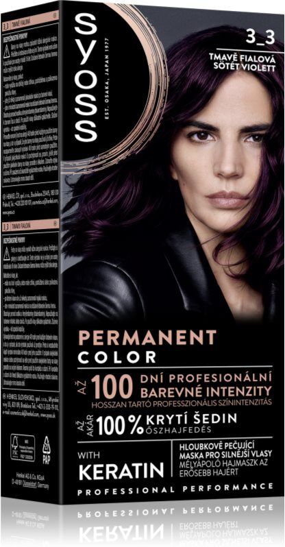 Syoss Permanent Color Permanent hårfarve Skygge 3_3 Dark Violet 1 stk.