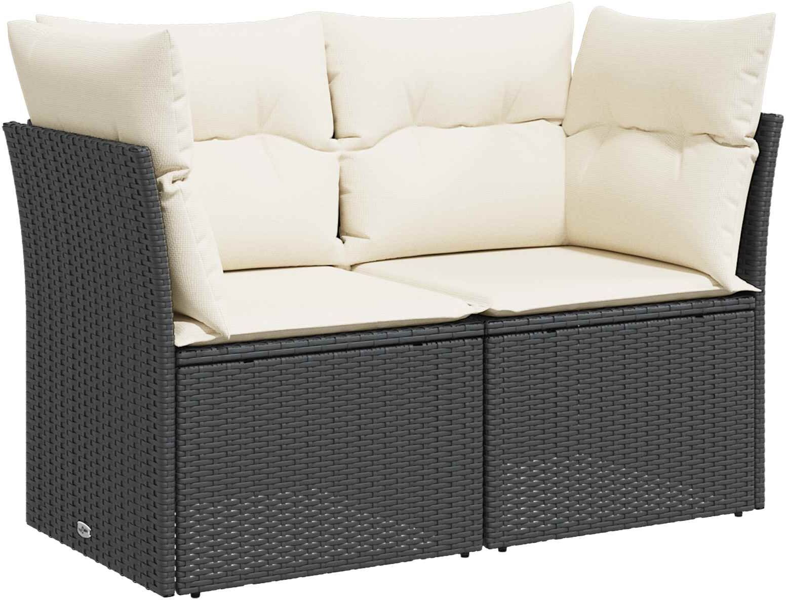 vidaXL Ensemble de Canapés 7 pc Noir et blanc crème 234 x 234 x 85 cm