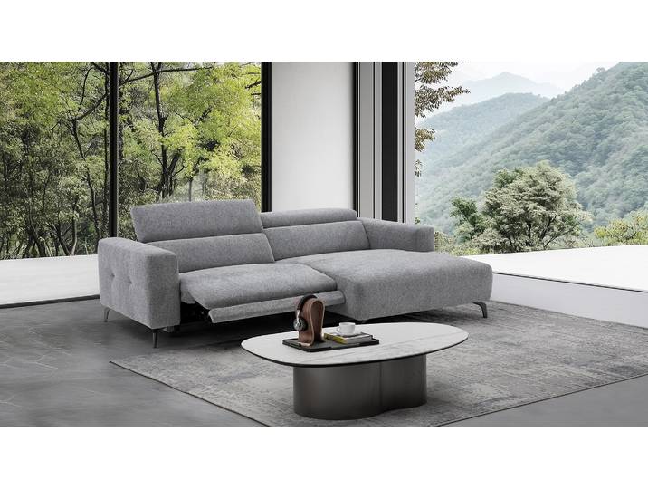 Ecksofa Easy mit motorischer Relaxfunktion in Stoff