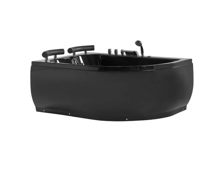 WHIRLPOOL BADEWANNE mit LED 113x160x63 cm schwarz Paradiso