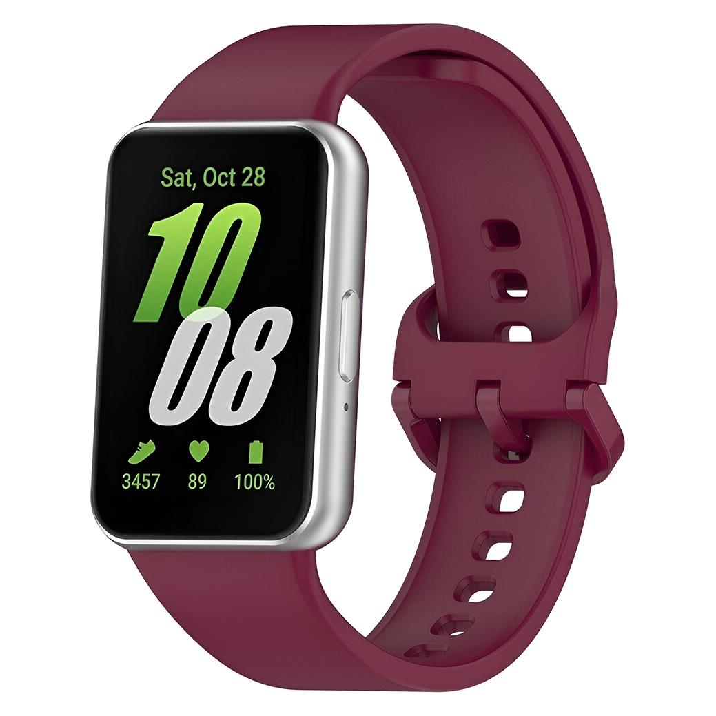 Techsuit - Watchband (W086) - Samsung Galaxy Fit3 - Burgundy (Silicone) (70708549)