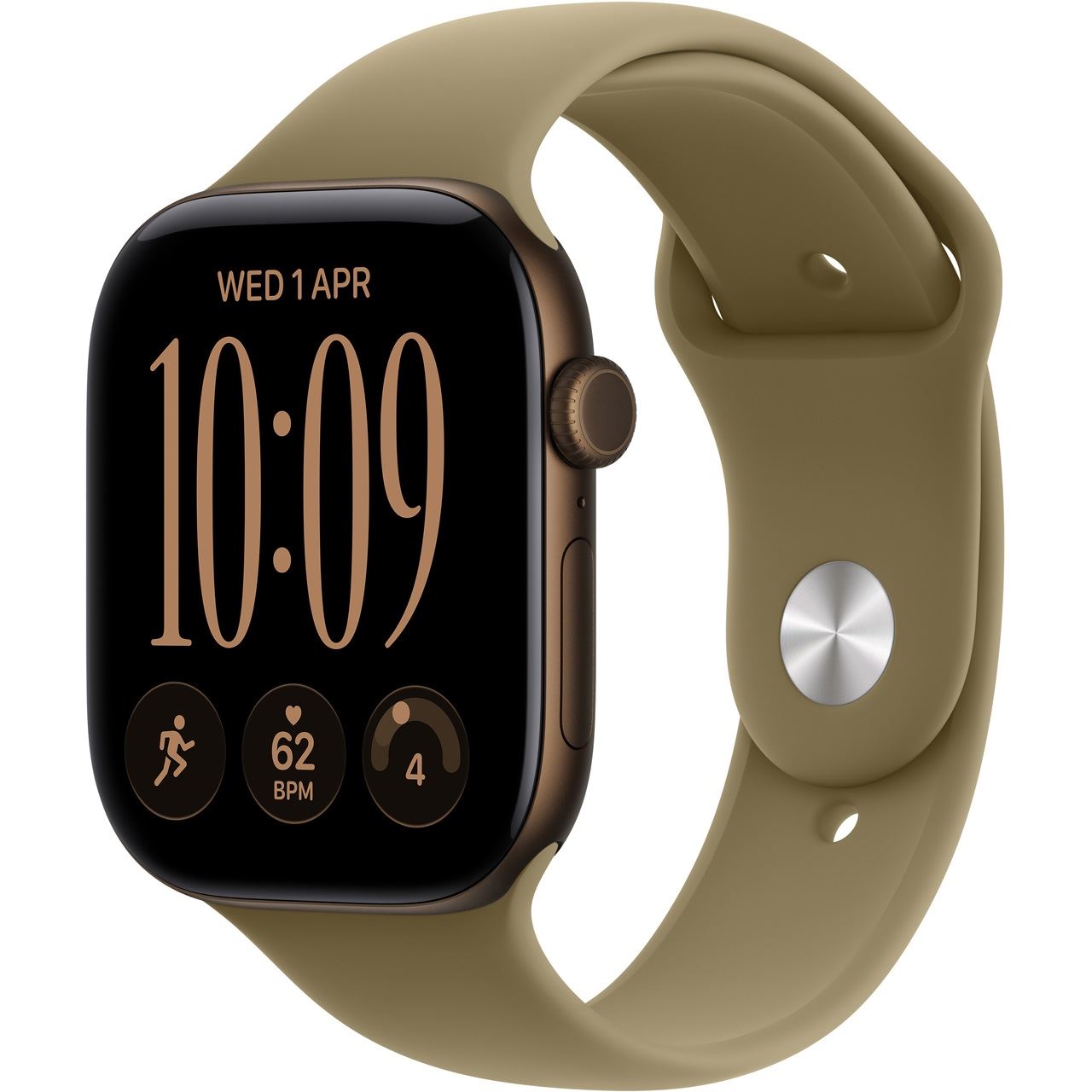 Apple Watch S12 2026 Aluminium 46mm Dunkelbronze (Sportarmband oliv) M/L
