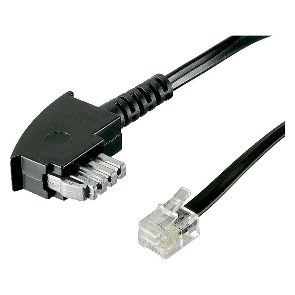 Goobay TAE-N Anschlusskabel (International Pin out) 4-polig, Schwarz, 6 m (50952)