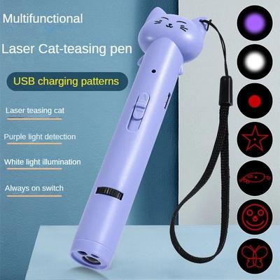 Uplift Treasures USB Rechargeable Interactive Laser Cat Toy Pen purple
