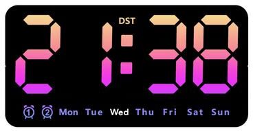 Universal Stock Large Digital Wall Clock With Voice Control, LED Display, Dual Alarm & Temperature Display multi