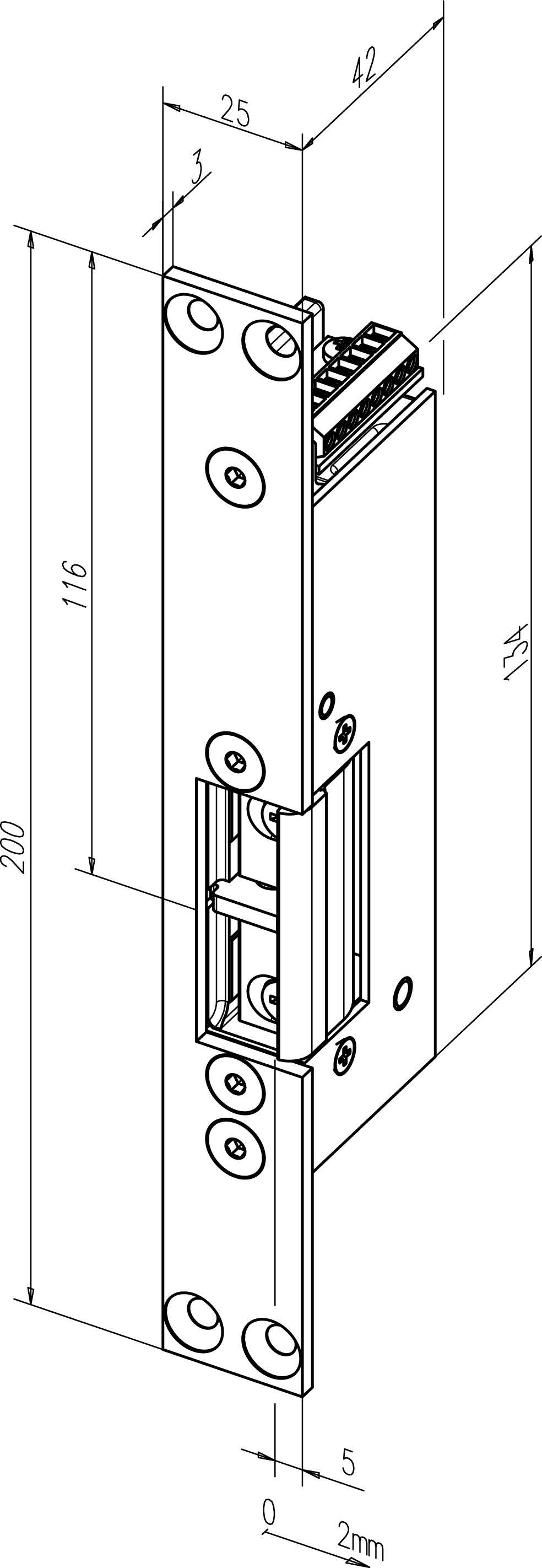 ASSA ABLOY Fluchttüröffner effeff mit Flachschließblech 331U81 331U81-11635F95