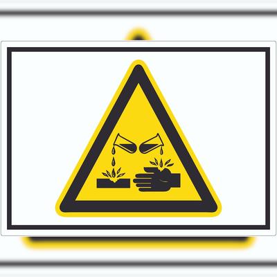 HB-Druck Vorsicht Ätzende Stoffe Symbol Aufkleber A7 (74x105mm)