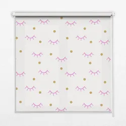 INNENROLLO - Fensterrollo - Rollo - 100x140 cm - Gezeichnete Augenbrauen und Punkte