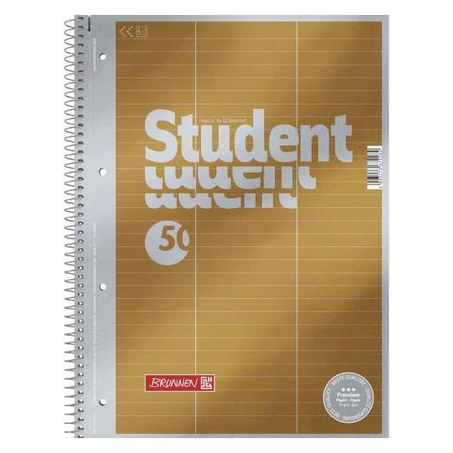 Brunnen Collegeblock Student Premium für Vokabeln Lineatur 54 liniert DIN A4 ohne Rand (A4, Liniert, Kein Einband) (1067148)