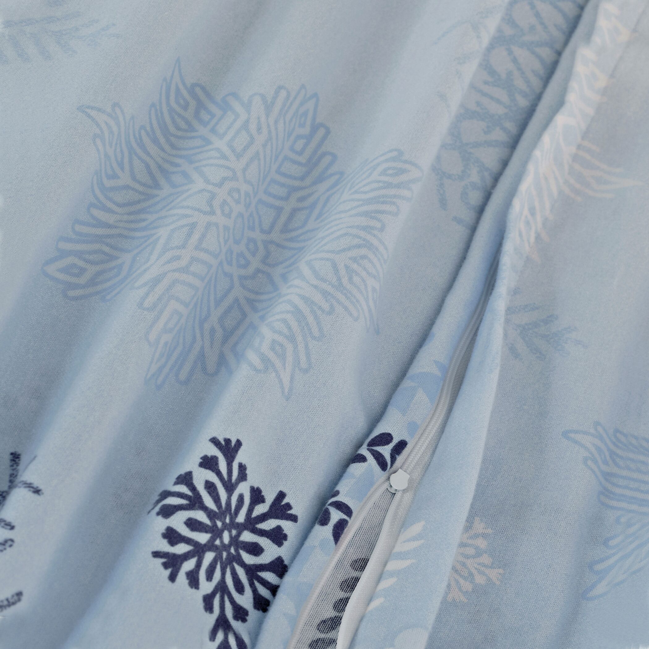 Bettwäsche FLORELLA "Eiskristall-blau Flausch-Flanell, 100%Baumwolle", blau, B/L: 140cm x 200cm, 2 Stk., 2 Stk., Flanell, B/L: 70cm x 90cm, 4 Stk., Bettwäsche, Bettwäsche