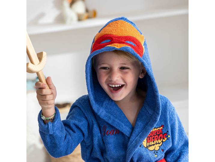 Peignoir de bain enfant personnalisable super-héros à capuche - Blancheporte