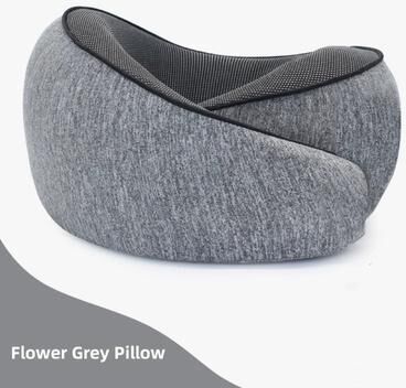 Uplifted Trends Premium Memory Foam Neck Support Pillow U Shaped Portable Travel Neck Pillow For Flights Cars & Office Naps gray