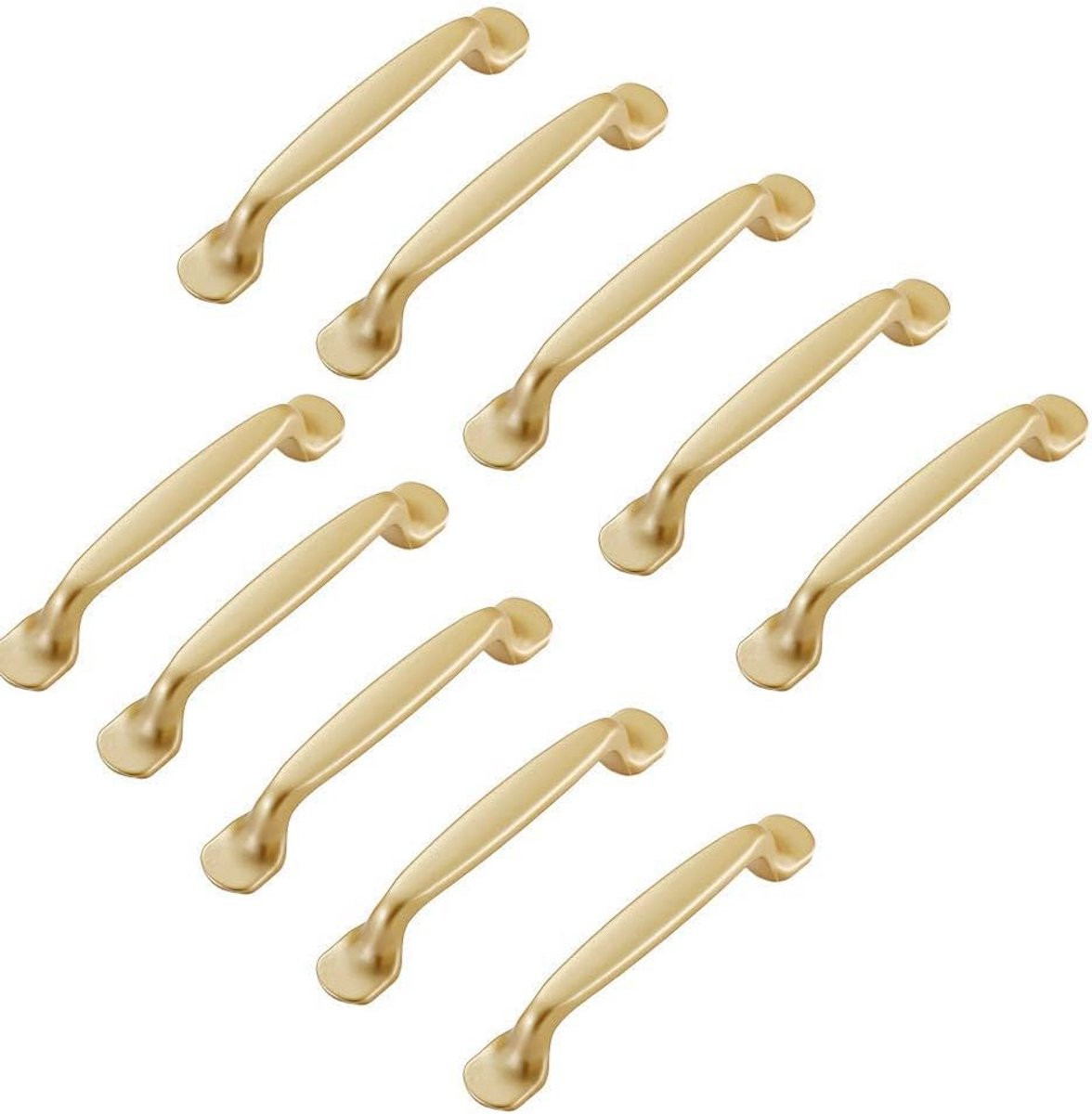 Set van 10 gouden kastgrepen, 96 mm, modern meubelaccessoire voor keuken en meubels