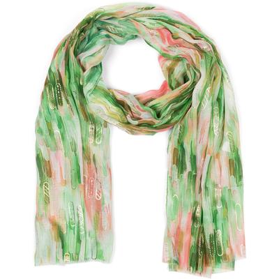 Schal STYLEBREAKER "Leichter Schal mit Streifen Farbverlauf Metallic", Damen, grün, Obermaterial: 100% Viskose CV., Modisch, Modetücher Schal