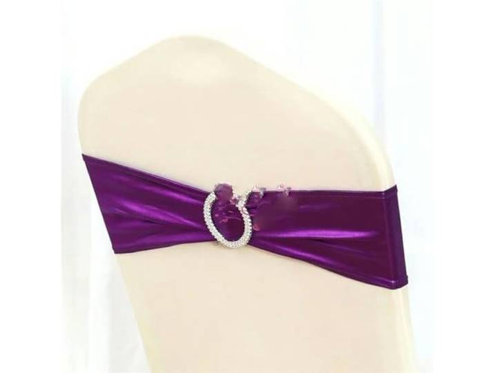 HIPdudRTG Satinbänder mit Schleifen für Stühle, 50 Stück türkisfarbene Stuhlschärpe, Spandex-Schärpe(Purple,50pcs)