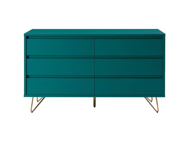 Kommode Austin Türkis, Gold MDF, Metall B 120 H 70 cm