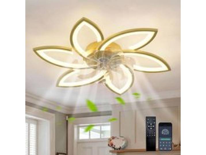 Ganeed LED Gold ventilateur de plafond Éclairage de ventilateur de plafond 78cm luminaire semi - encastré avec ventilateur lampe