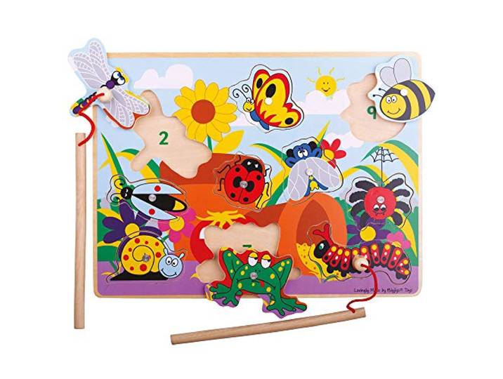 Bigjigs Toys Houten Magnetic Fun Bugs Games met Rods
