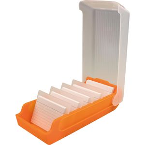 Helit Karteikasten H6901140, the beebox, A7, Kunststoff, orange, Lernkartei für 800 Karten
