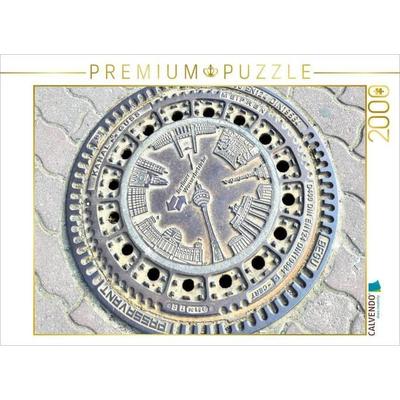 CALVENDO Puzzle Kanaldeckel Schachtabdeckung Schachtdeckel Berliner Wasserbetriebe Wanddekoration der besonderen Art | 2000 Teile Lege-Größe 90x67cm