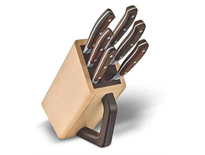 Victorinox Grand Maître Messerblock, Schlitzeinsatz, 6-teilig, Inkl. 6 Kochmesser, Messer-Aufbewahrung, aus Holz