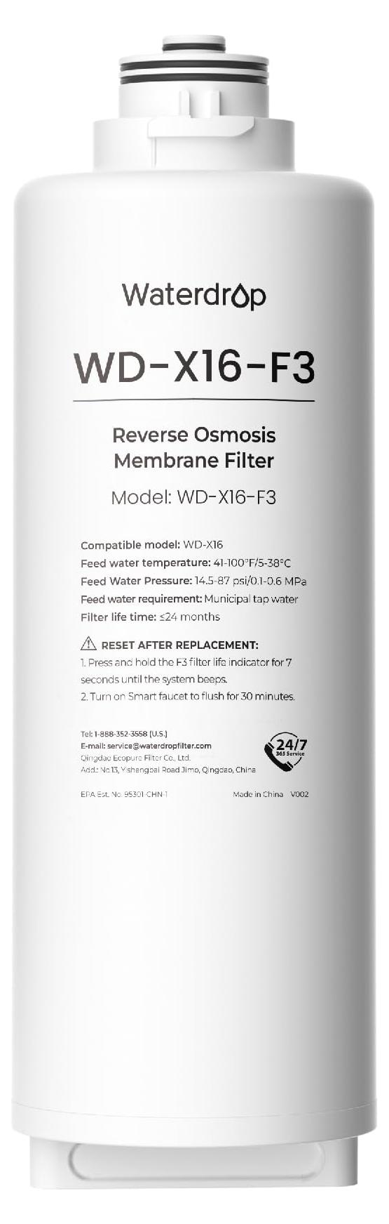 Ersatzfilter WD-X16-F3 für Umkehrosmose-System, 24 Monate, PFAS-reduzierend