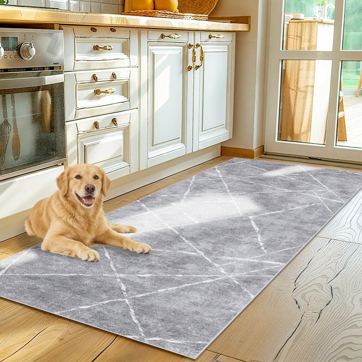 Vintage Vloerkleed Runner voor Gang of Keuken, Machinaal Wasbaar
