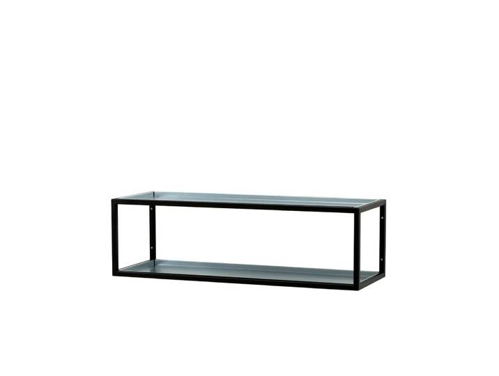 Scherlin Étagère à chaussures 11 laqué noir, plateau en zinc, 2 niveaux