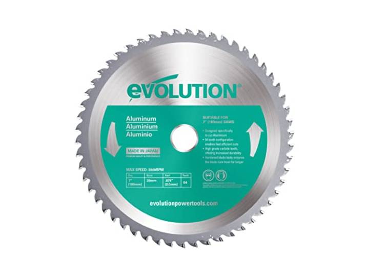 Evolution Power Tools A185TCT-60CS zaagblad voor het zagen van aluminium, 185 mm, 185mm A