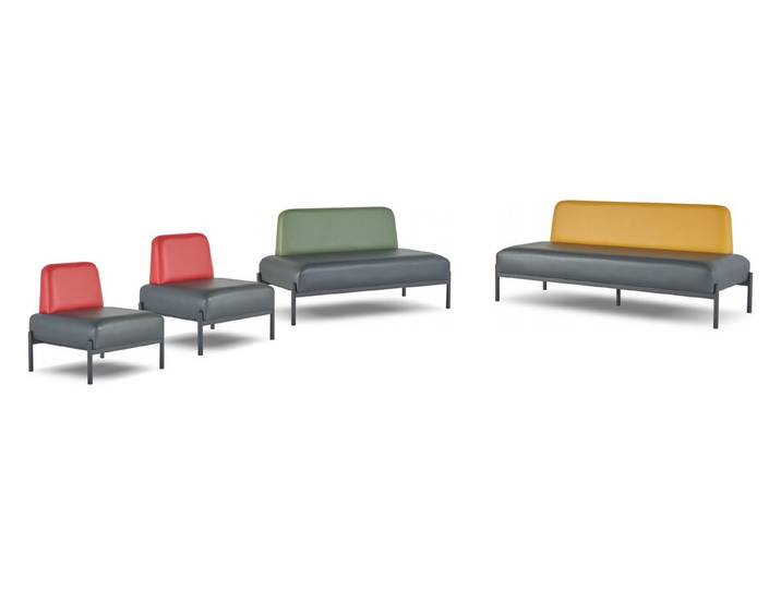 Xlmoebel Polstergarnitur Wartebank Empfangsbereich Lounge Sitzbank für Praxen und Wartezim, (Polstergarnitur, 4-tlg., 3-Sitzer), Made in Europa