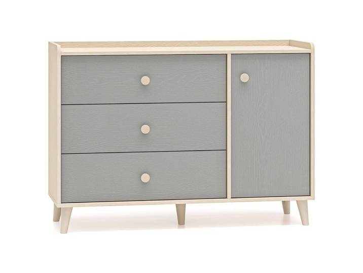 Lomadox Kommode MODICA-131, in sandbeige mit grau, 120cm Breit, fühlbare Struktur, modern