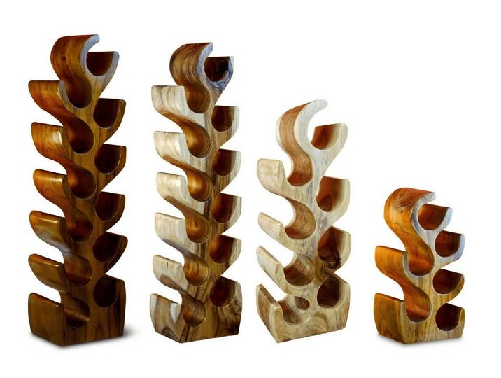 Kinaree Weinregal XL Holz Weinregal, Massivholz, Akazie, Natur, verschiedene Farben und Größen