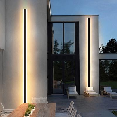 Silver Stone Store Aluminum Modern Waterproof Outdoor Long Strip LED Wall Lamp, Garden Porch Sconce Light, Stylish Outdoor Wall Light 60x8cm brightness Dimmable