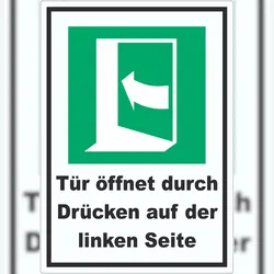 HB-Druck Tür öffnet durch Drücken auf der linken Seite Aufkleber A0 (841x1189mm)