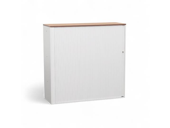 Rolladenschrank Sitag MCS 120 x 40 x 118 cm, Weiss/Nussbaum, mit Schlüssel, Neu - platzsparende Lösung