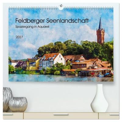 Feldberger Seenlandschaft - Spaziergang in Aquarell (hochwertiger Premium Wandkalender 2027 DIN A2 quer), Kunstdruck in Hochglanz